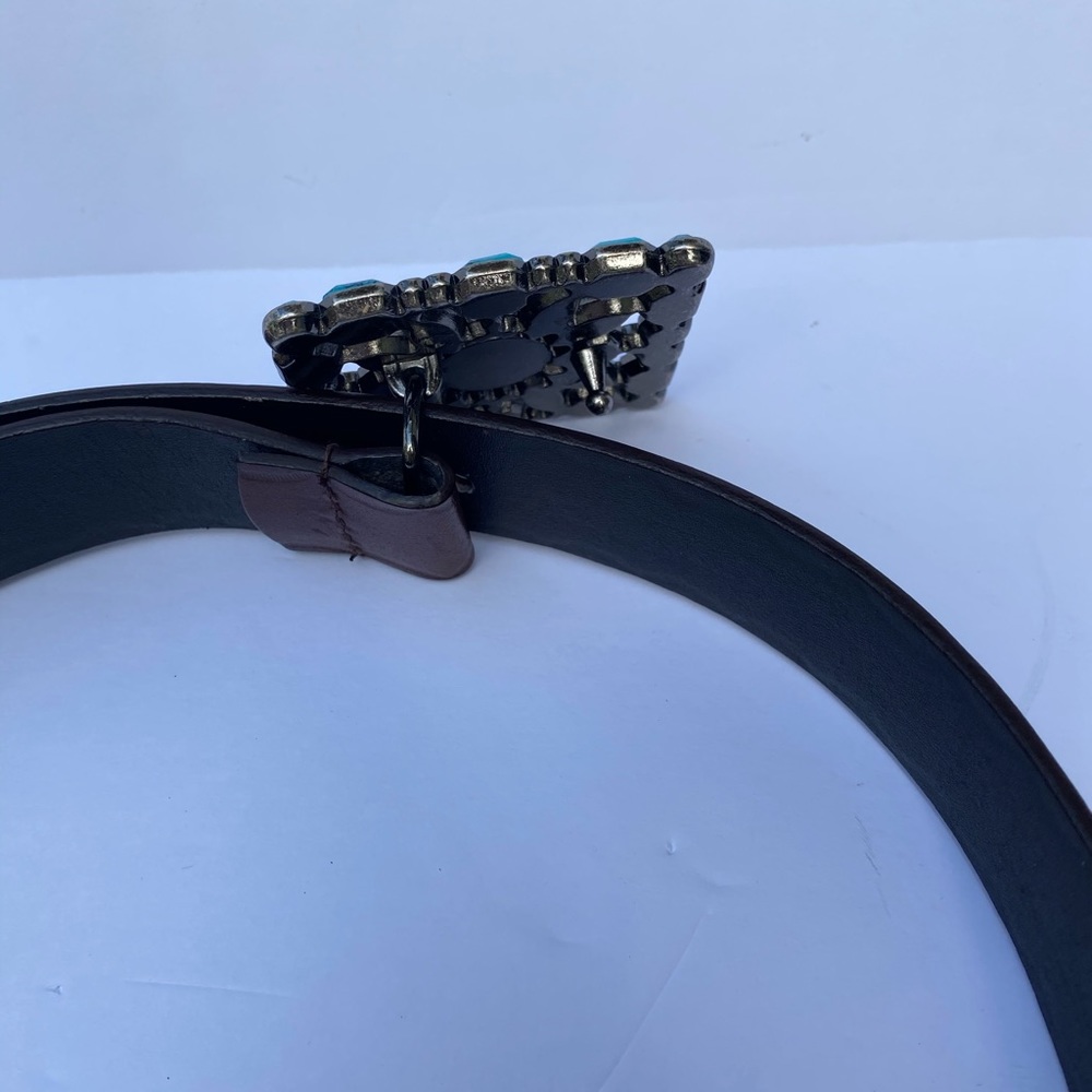 Statement Belt With Dramatic Turquoise Buckle - image 4